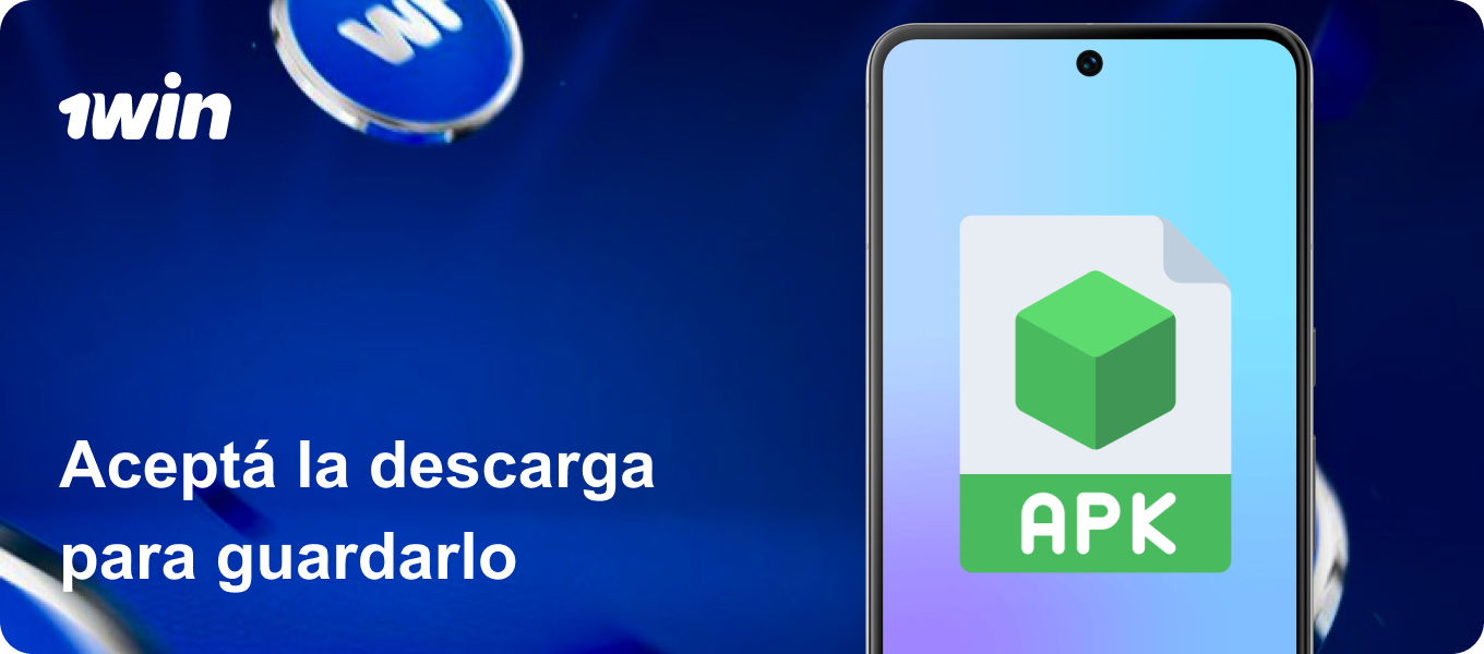 Tu dispositivo te pedirá confirmación para bajar el archivo APK 1win aplicacion. Aceptá la descarga para guardarlo en la memoria de tu celular